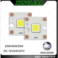 High Bright 5050 7070 LED Chips White 6000-8000K 20W 45W 53W DC12V 24V Dia 18/20mm Lamp Bead Board For DIY Flashlight Spotlight
