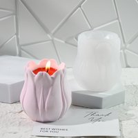 3D Three-Dimensional Tulip Flower Candle Mold Diy Aromatherapy Candle Silicone Mold Craft Decoration Cake Baking Mold
