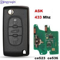 jingyuqin 433Mhz ASK Key For Peugeot 207 307 407 208 308 408 607 for CITROEN C1 C2 C3 C4 C5 Berlingo Picasso CE0523 Ce0536