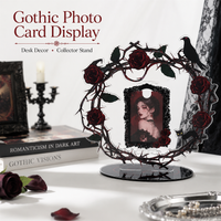 Night Rose Card Insertion Standing Star Love Bean Fans Rotating Photos Storage and Organizing Photo Frame Acrylic