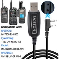 BAJETON Walkie Talkie USB Programming Cable K Plug For BJ-8300 BJ-7800 BT8200 Quansheng UV-K5(8) UV-K6 Baofeng UV-5R Mini Radio