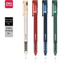 Deli Nusign NS767 Direct Liquid Roller Ball Pen 0.5mm Full Needle Tip Black Gel Ink 4 Colors Optional School Office Liquid Pen