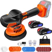 21V Cordless Car Polisher 2800-5500RPM,6-Speed Wireless Buffer & Waxing Tool,with 2 Batteries,For Detailing & Scratch Removal