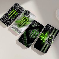 M-MonsterS LOGO Energy Transparent Phone Case For IPhone 17 Air 16 Pro Max 15 14 13 12 11Plus Shockproof Cover