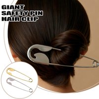Minimalist Giant Safety Pin Hair Barrettes, Sturdy Metal Non‑Slip Hair Clips, Fashion Punk Hair Accessories All‑Day‑Wear Styling
