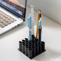 1 Small Desktop Pen Holder with a Wave Design, Desk Organizer That Can Hold Makeup Brushes, Pencils, and Markers, Flexible Countertop Storage Rack Suitable for Bathroom Vanities, Offices, and