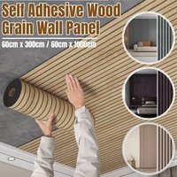 1 Roll Self-Adhesive Wood Grain Wall Panel Waterproof Background Wall Grille Sticker Suitable for Ceiling Living Room Decoration