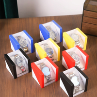 Creative Triangular Watch Storage Box With Transparent Window Wooden Watch Display Case for Watches Jewelry Display Stand Box