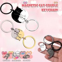 Cat Couple Keychain Alloy Creative Fashion Korean Simple Valentine's Day White Day BBF Couple Keyring Gift