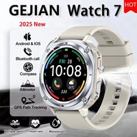 2025 New Watch 7 Ultra Men Smart Watch GPS Heart Rate Blood Oxygen Monitoring AMOLED Voice Call IPX8 LED Flashlight Smartwatch