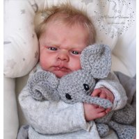 Kobi Reborn Vinyl Doll Kit 19" 2nd Edition Unfinished Unpainted Blank Kit Fresh Color Doll Parts with Cloth Body and Eyes