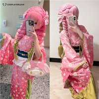Kanroji Mitsuri Kimono Pink Suit Cosplay Costume Halloween Christmas Carnival Party Outfit