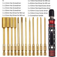 4 in 1 Hexagon Screwdriver 1.5 2.0 2.5 3.0mm Quick Change Allen Key Hex Screws Wrench Tool for 1/8 1/10 RC Car SCX10 TRX4 Boats