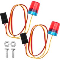 2Pcs Multi-Function RC LED Flash Lights Alarm Lamp Flashing Beacon Light for 1/10 TRX4 SCX10 RC Crawler 1/14 Tamiya Tractor