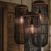 Wabi-sabi Rattan Pendant Light LED Wicker Lantern Hanging Lamp Woven Solid Wood Lights Restaurant Dining Room Hanging Lamps