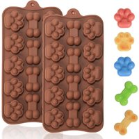 Puppy Dog Paw and Bone Silicone Molds, Non-Stick Food Grade Silicone Molds for Chocolate, Candy, Jelly, Ice Cube, Dog Treats