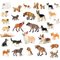 Realistic Dog Figure Animal Model Labrador Golden Retriever Shiba Inu Schnauzer Poodle Decoration Collection Party Favors Toys