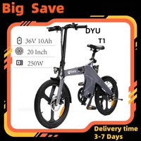 DYU T1 Folding Electric Bike 250W Motor City Ebike 36V10AH Battery Electric Bike 20 inch tire commuter electric bike image 4