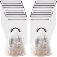 10/20 Portable Shoe Storage Drawstring Eco Storage Bag for Sundries Travel Makeup Bag Waterproof Transparent Plastic Storage Bag