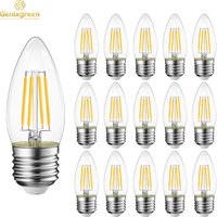 Genixgreen C35 E27 Chandelier Candle Light Bulb Warm White 2700K 4W Vintage Led Filament Dimmable 220V Retro Pendant Lamp Bulb