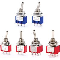 5pcs/10pcs MTS-102 103 202 203 Toggle Switch 6A 125VAC On-On SPDT 6mm Mini Switch DPDT On-Off-On Waterproof Cap for Electronics