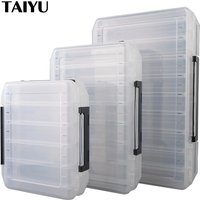 TAIYU 10/14/18 Compartment Double Sided Large Fishing Tackle Box for Storage Big Baits Sea Fishing Lure High Quality Fishing Box
