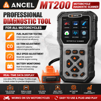 ANCEL MT200 Motorrad-Diagnosescanner ECU-Tool Kraftstoffeinspritzprüfgerät CO-Trim-Einstellung Leerlaufdrehzahleinstellung Codeleser für Motorräder