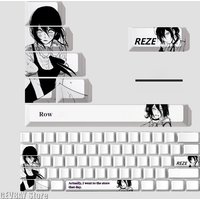 Reze Personality Keycaps Chainsaw Anime Theme Characters Keycaps Cherry High PBT Thermal Sublimation Mechanical Keyboard Keycaps