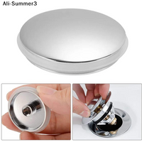 ใAv3ใ1PC Basin Waste Sink Plug Silver Chrome, PopUp Cap, Click Clack Push Button, Replacement Part Bathroom Sink Drain Stopper