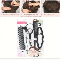 Hair Styling Set for Women - Includes Braiding Tools, Pull-Through Needle, Disk Comb & More - Perfect for All Hair Types, Black