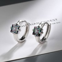 Women's Fashion Small Hoop Earrings Bright Multicolor Cubic Zirconia Stone Tiny Huggie Female Charming Earring Jewelry Accessory