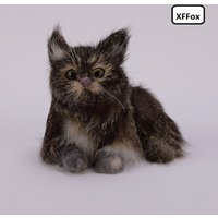 Realistic Natural Color Cat Model Simulation Plastic Cat Figure Lying Size Approx 15x10.5x11cm Ideal Gift