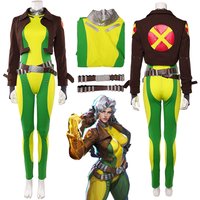 Rogue Game Rivals Cosplay Women Disguise Coat Jumpsuits Costume Bodysuit Coat Belt Set Clothing Halloween Party Carnival Suits