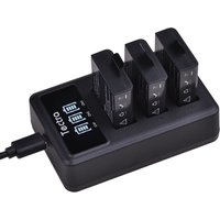 PG1050 Rechargeable Battery / LED 3-Slots Charger Kit for 4K Action Camera AKASO EK7000, Brave 4, Dragon Touch 4K, APEMAN, EKE
