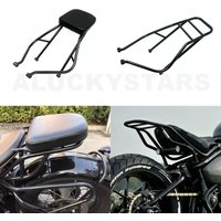 Motorcycle Rear Luggage Rack With Passenger Seat Pad Mat Cushion For Triumph Bonneville Bobber 2017-2023 Accessories