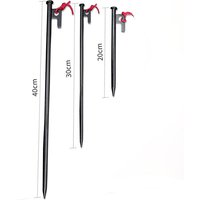 40cm Steel Tent Peg 30cm Metallic Ground Nail 20cm Iron Tent Stakes Outdoor Camping Canopy Sunshade Flysheet Tarp Accessories