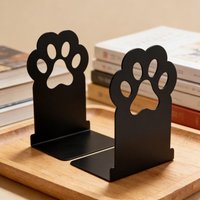Cat Paw Metal Bookends Cute Desktop Bookshelf Sturdy Cartoon Bookshelf for Home and Office Decoration
