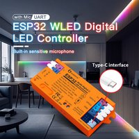 ESP32 WLED LED Strip Controller with MIC Type-C UART DC5-24V 15A 800 LEDs SM16703 PSK6812 WS2811 WS2812B FL19038 Compatible