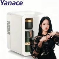 Yanace 6L Mini Fridge for Skincare Cosmetics Portable Makeup Refrigerator with Mirror Door Quiet Desktop Creams Perfumes Fresh