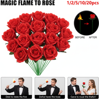 1/2/5/10/20PCS Novelty Surprise Prank Joke Mystical Fun Toy Torches Change Roses Magic Tricks Fun Romantic Present