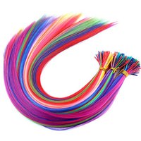 Synthetic Hair Dye Rainbow Fake Hair Extensions Colored Kanekalon I-tip Keratin Fusion for Hair Extension Strands of Hair pieces