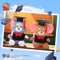 20cm PhD Design Tom and Jerry Plush Toys Stuffed Animated Toys for Graduation Gifts Soothing Toys for Children