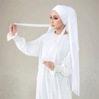 New Elasticity Modal Jersey Instant Hijab With Straps Muslim Woman Hijab Soft Solid Headwraps Turban Islam Malaysia Headscarf
