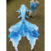 Original Chinese Style Mermaid Tail Ancient Style Fish Tail Diving Shooting Mermaid Big Tail Performance Costume Swimsuit