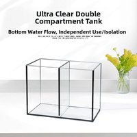 Ultra White Glass Fish Tank Dual Partition Breeding Tank Office Desktop High Definition Black Glue Fish Tank Pet Supplies