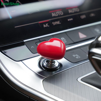 โCute Heart Shape Car Engine Start Stop Button Cover,Universal Auto Ignition Key Decoration Accessory