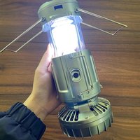 Multifunctional Camping Light Portable Lantern Solar Charging Tent Light Emergency Light with Fan Clearance Super Low Price