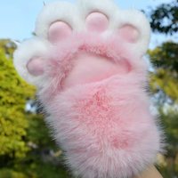 1Pc New Plush Cosplay Cat Paw Glove Thicken Cat Claw Mittens Cartoon Cosplay Glove Animal Squeaking Furry Glove Gifts