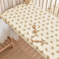 1Pc Newborn Baby Fitted Sheet, Children's Crib Sheet, All-Season Bed Cover - Skin-Friendly, Soft, Non-Shedding, Washable and Colorfast, Exquisitely Printed, More Preferred by Babies, Gift for Babies