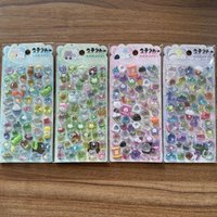 4Pcs Kawaii Transparent Animal Pop Stickers Glittery Decorative Stickers for Scrapbook Notebook Stationery Anime Worlds Store